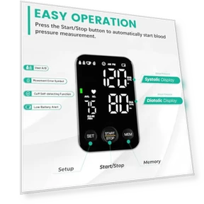 Blood Pressure Monitor Upper Arm Monitors for Home Use BP Machine Sphygmomanometer with 2x120 Reading Memory Adjustable... — Blood Pressure Monitors, Oklar