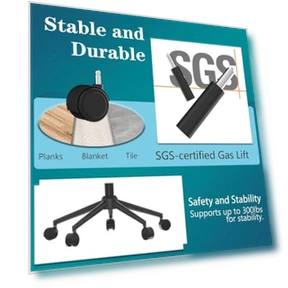 Ergonomic Office Chair with Footrest — Desk Chairs, CYKOV