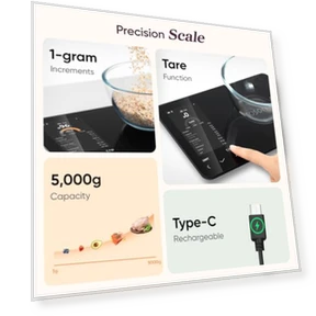 Smart Food Kitchen Scale with Nutritional Calculator — Weight Management Tools, Cosori