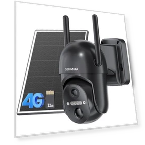 4G LTE Cellular Solar Security Camera — Outdoor Security Cameras, SEHMUA