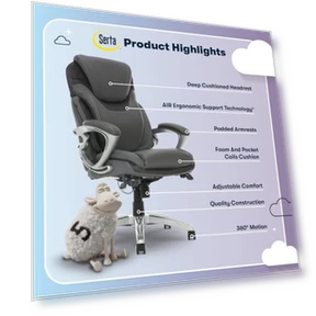 Executive Office Chair with Ergonomic Support and Adjustable Features — Desk Chairs, Serta