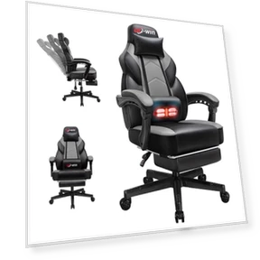 Gaming Chair with Footrest and High Back — Gaming Chairs, DL-win