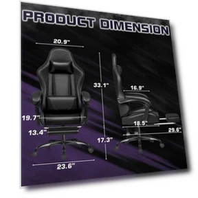 Gaming Chair with Footrest and Massage Lumbar Support — Gaming Chairs, Homall