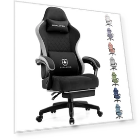 Gaming Chair with Pocket Spring Cushion, Linkage Armrests, and Footrest — Desk Chairs, GTPLAYER