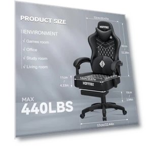 Gaming Chair with Speakers, Massage, and Footrest — Gaming Chairs, HOFFREE