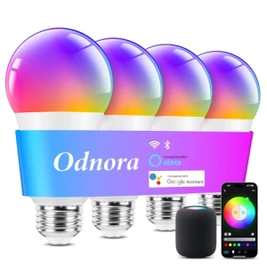 Smart Light Bulbs, Color Changing, 4 Pack — Smart Light Bulb, Odnora