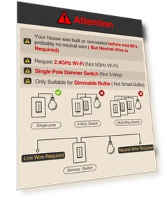 Smart Dimmer Switch — Ceiling Fan Wall Controls, GHome
