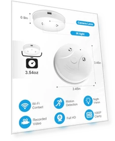 Smoke Detector WiFi HD 1080P Camera — Outdoor Security Cameras, braosusner