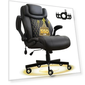 Big and Tall Office Chair with Inflatable Lumbar Support — Desk Chairs, Sofetura