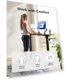 Electric Standing Desk with Whole Piece Desktop — Monitor Stands, HUANUO