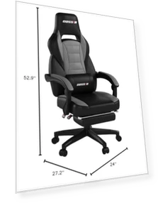 Gaming Chair with Massage, Ergonomic Heavy Duty Design with Footrest and Lumbar Support, Large Size Cushion High Back... — Gaming Chairs, BOSSIN