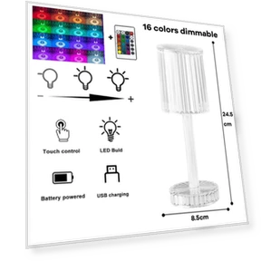 Color Changing Crystal Table Lamp — Chandeliers, Cosy Homes