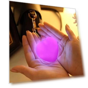 Heart-Shaped Touch-Controlled Night Light Keychain — Creative Lighting Solutions, Home Whispers
