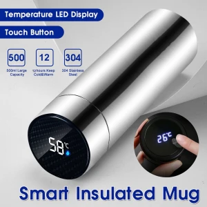 Smart Stainless Steel Thermos with LCD Display — Smart Water Bottle, Refreshing Home
