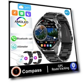 Smart Watch with AMOLED HD Display, Bluetooth Calling, NFC, Health Monitoring — Smartwatches, Zodvboz