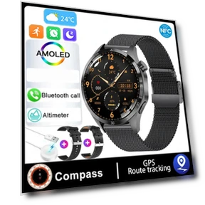Smart Watch with AMOLED HD Display, Bluetooth Calling, NFC, and Health Monitoring — Smartwatches, Zodvboz