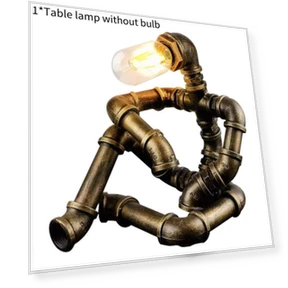 Vintage Industrial Style Water Pipe Robot Table Lamp — Lighting, HauteHive
