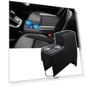 Center Console Armrest with Cup Holder and Storage Compartment — Bench Seat, SAMURAI STYLE