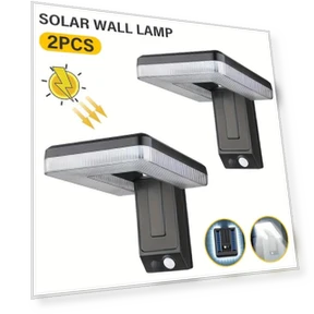 Outdoor Solar Wall Lamp with Motion Sensor — Outdoor Security & Flood Lighting, Precious Jewelry Mall