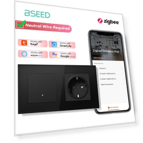 Smart Light Switch with USB Socket and Yellow Backlight — Dimmer Switches, Simplistic Living Home