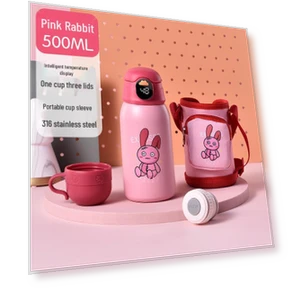 Kids Smart Insulated Water Bottle with 3 Lids — Hydration Essentials, Shangqi