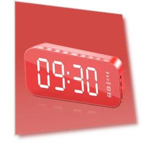 Large LED Screen Mirror Alarm Clock with Wireless Charging — Alarms & Clocks, Car Enthusiast