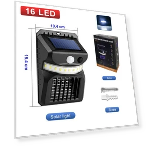 Motion Sensor Solar Wall Lamp with Mosquito Repellent — Outdoor Security & Flood Lighting, CanvasHue