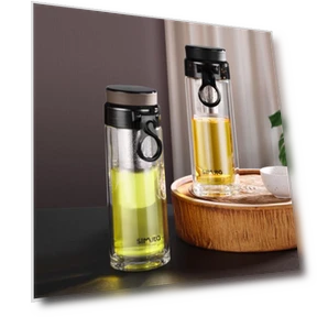 Smart Temperature Display Double-Layer Glass Tea Cup — Beverage Warmers, Simita