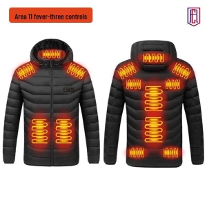 Smart Winter Jacket with Heated Hood, Cotton, Full Body Electric Heating — Heated Jacket, UrbanEdge