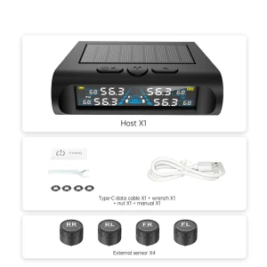 Tire Pressure Monitoring System with 4 External Sensors and Digital LCD Display — TPMS, Vinde Home