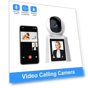 Wireless PTZ IP Dome Camera with 2.8-Inch Screen, 1080P Video, One-Button Call, AI Humanoid, Elderly Care, and Baby... — Security Cameras, Jakemy