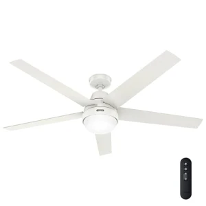 Indoor Ceiling Fan With Light, Remote, 60-inch, Fresh White, Casual-style, Hunter