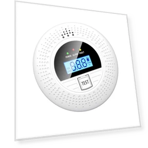 Smoke & Carbon Monoxide Detector with WiFi Sync, LCD Display, 85dB Alarm, Battery Powered, Easy Install — Smoke & CO Detectors, ABORNI