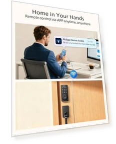 Wi-Fi Smart Door Lock Deadbolt with Handle Set — Electromagnetic Security Locks, Philips