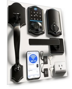 Wi-Fi Smart Fingerprint Front Door Lock Set — Deadbolts, Veise
