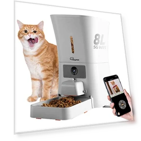 Automatic Large Dog Feeder and Cat Feeder with Pet Camera, Treat Dispenser, Night Vision, and 2-Way Audio — Cameras & Monitors, SKYMEE