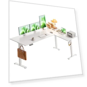 Electric L-Shaped Standing Desk with Height Adjustment — Office, Casaottima