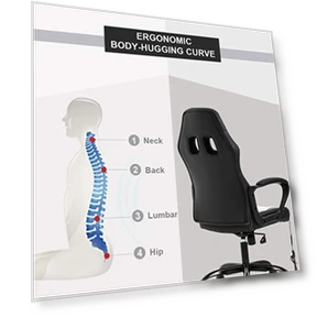 Ergonomic Gaming Chair with Massage and Lumbar Support — Desk Chairs, BestOffice