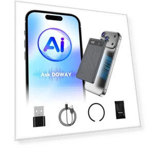 AI Voice Recorder with Magnetic Mount — Voice Recognition & Productivity Software, Hagibis