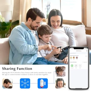 Door Alarm with WiFi Sensor and Alarm Light, Chatthen
