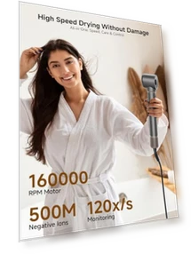 High Speed Hair Dryer Brush Styler Set — Hot-Air Brushes, TRANXPHIT