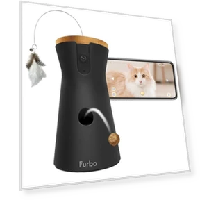 Pet Security Camera with Treat Dispenser and Feather Wand — Cameras & Monitors, Furbo