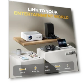 Smart Projector with WiFi and Bluetooth, Netflix-Officially-Licensed, Auto Focus & Keystone, Dolby Audio, Native 1080P,... — Home Theater Projectors, Aurzen