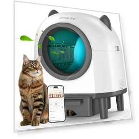 Self Cleaning Litter Box with Cat Ears Design — Waste Bins, OROLEY