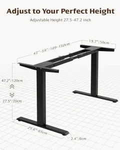 Dual Motor Electric Adjustable Standing Desk Frame — Standing Desk, TopSky