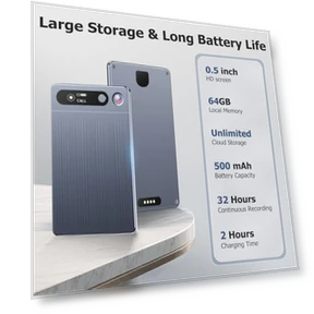 AI Voice Recorder with No Subscription, Transcription, Summarization, Translation, Noise Cancellation, App Control, 64GB... — Voice Recognition & Productivity Software, HUREWA