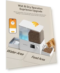 Automatic Cat Feeder and Gravity Water Dispenser — Automatic Feeders, ROJECO