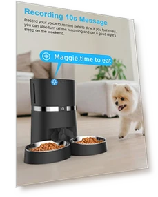 Automatic Pet Feeder with WiFi, App Control, Two-Way Splitter, Two Bowls, Voice Recorder, and Portion Control — Automatic Feeders, WellToBe