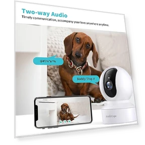 Pet Camera with 2K HD, 360° Pan/Tilt View, Night Vision, Motion Tracking, and Two-Way Audio — Cameras & Monitors, Armorcope