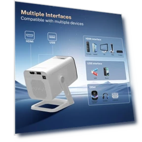 Portable Projector with WiFi 6 and Bluetooth 5.4 — Home Theater Projectors, LYNCAST